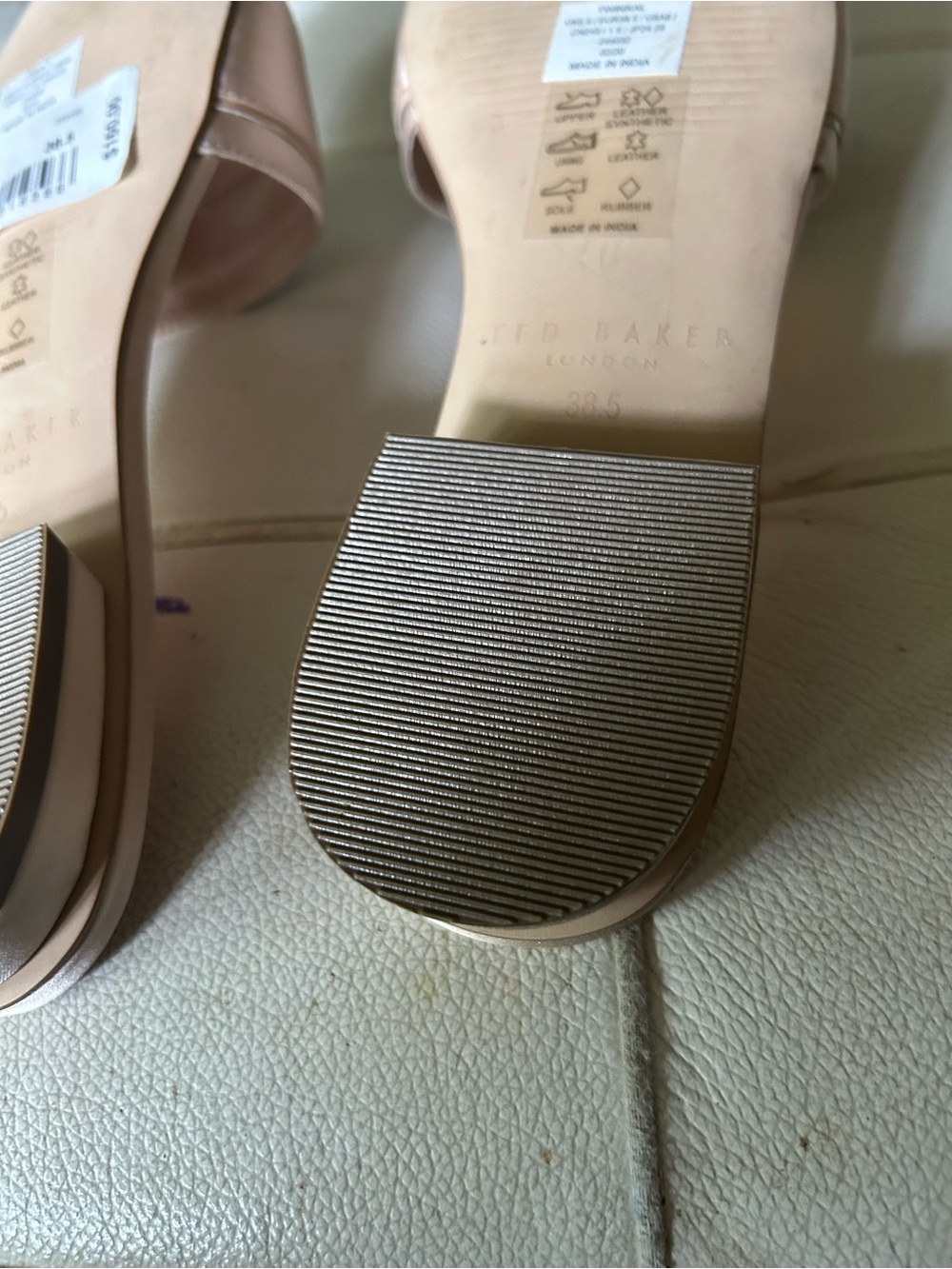 Ted Baker Blush Pink Crystal Hexagon Slide Mules sz 8 NEW - Picture 6 of 7